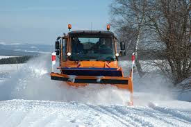 Snow plough in action